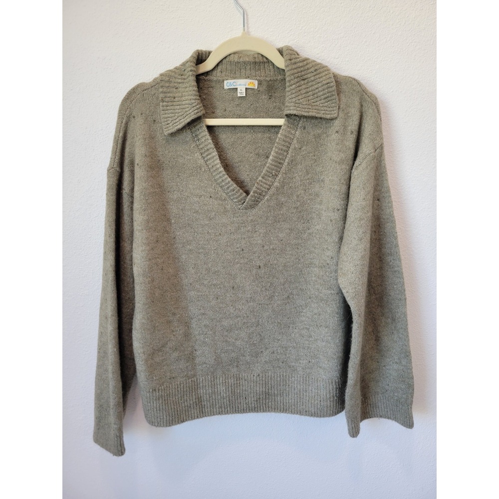 C&C California Collared V-Neck Sweater – Women's XL